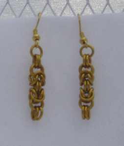 Anodized aluminum rings colors: gold weave: Byzantine size: 