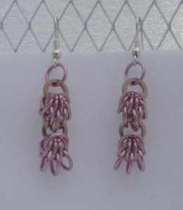 Anodized aluminum rings colors: pink and champagne weave: scherzo size: